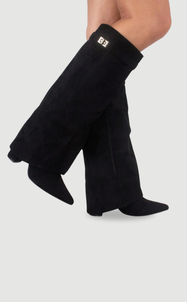 Evy Damenstiefel – Suede & Goldene Details Elegant