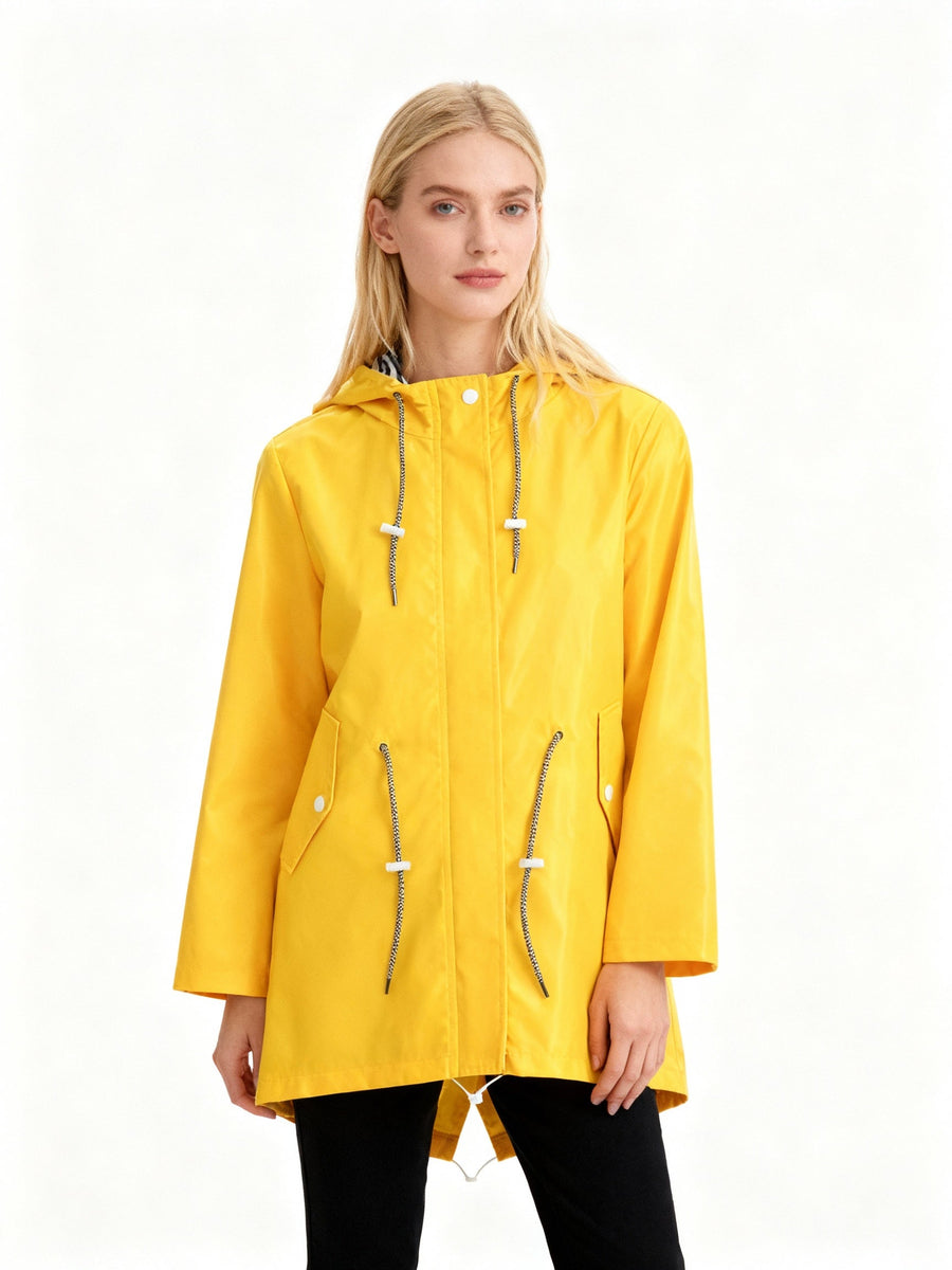 Damen Wetterfester Mantel mit Kapuze