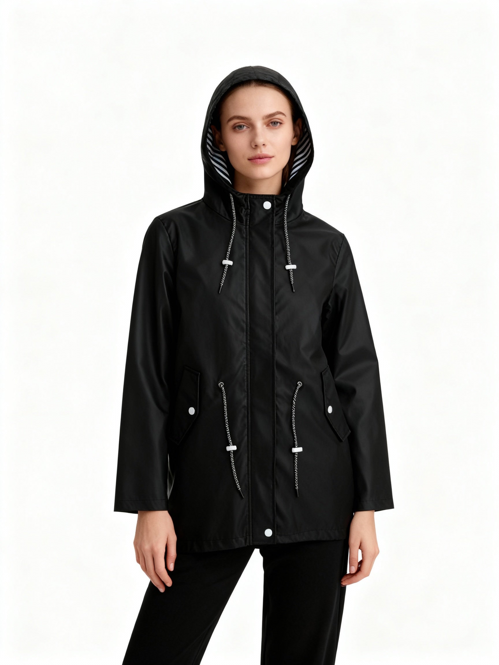 Damen Wetterfester Mantel mit Kapuze