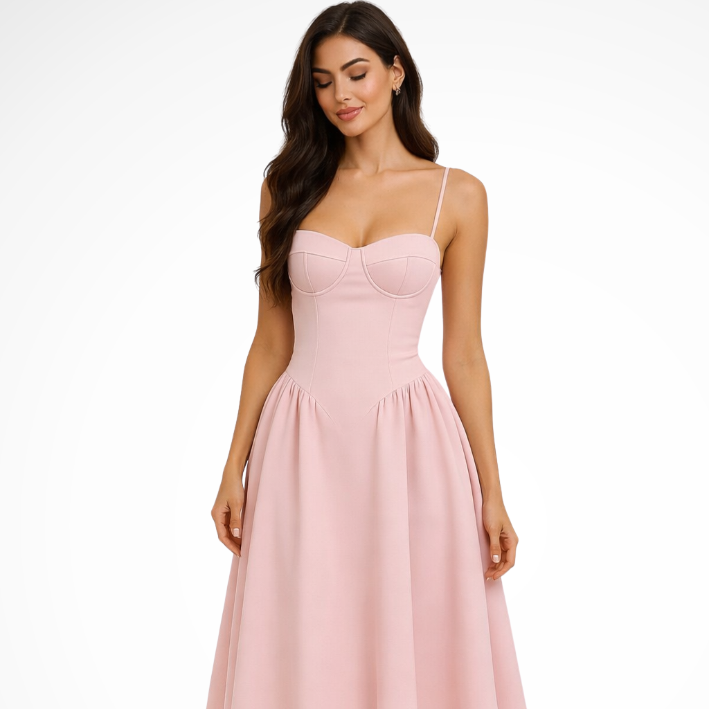 Seren | Damen Midi Kleid – Korsett & Elegant
