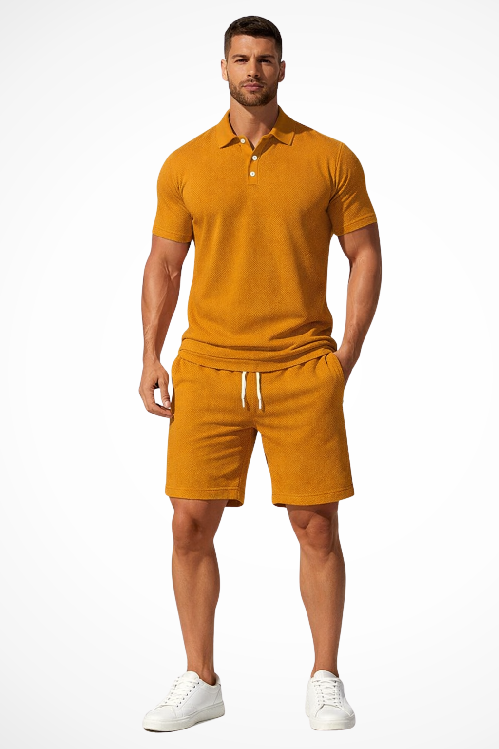 Lex | Herren Sommer Set – Poloshirt & Shorts Strukturiert