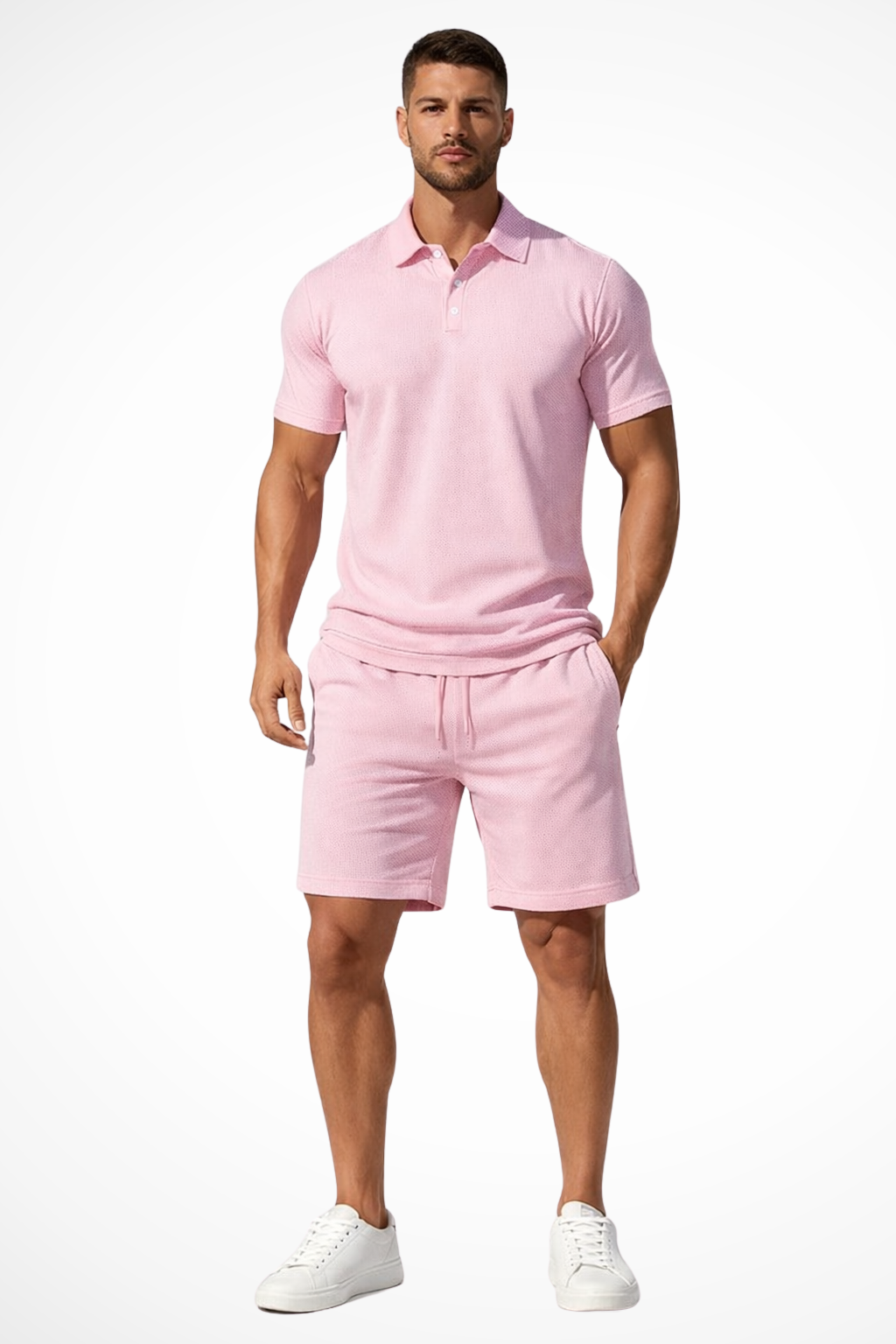 Lex | Herren Sommer Set – Poloshirt & Shorts Strukturiert