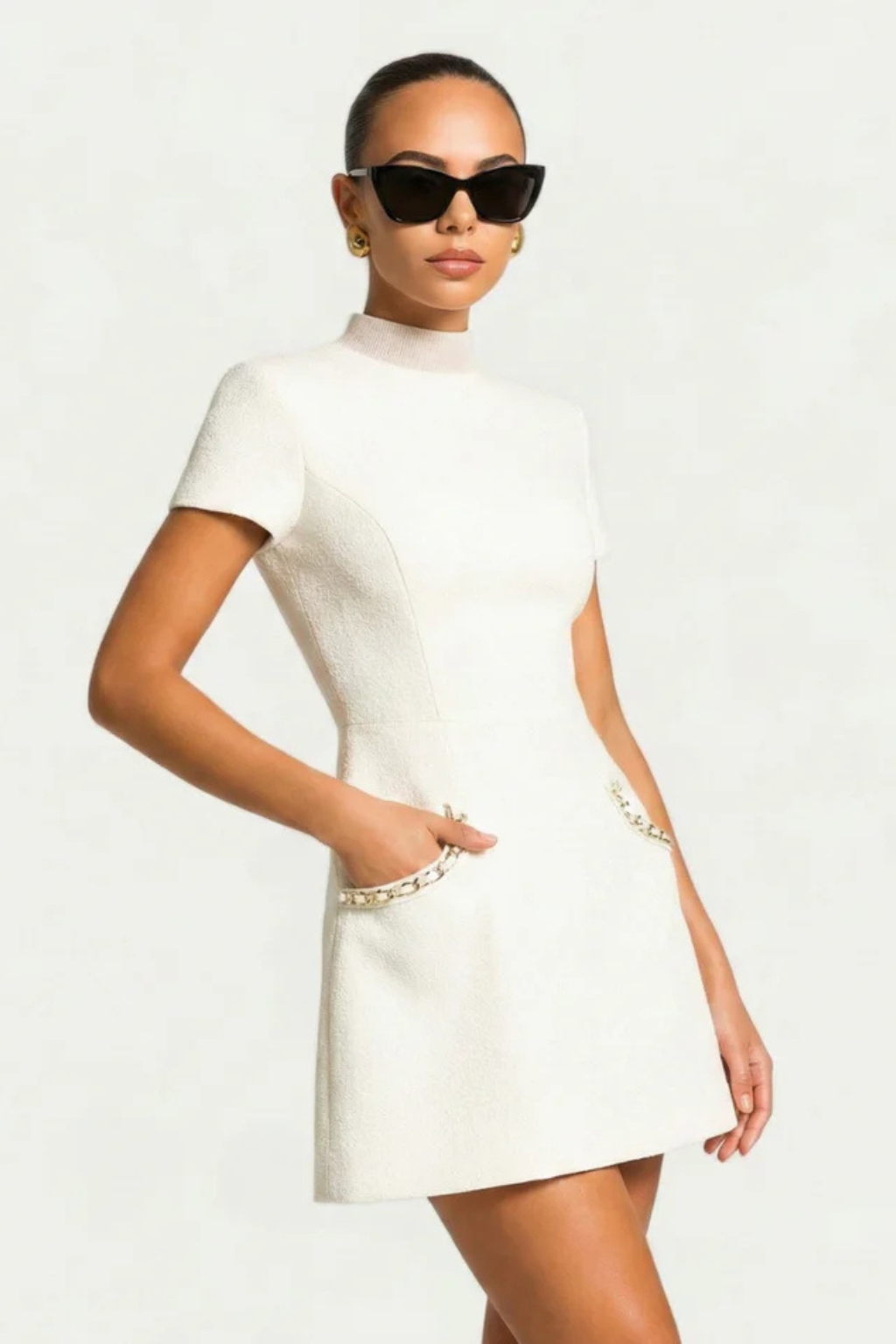 Bronwen | Damen Kleid – Perlenbesatz & Elegant mit Taschen