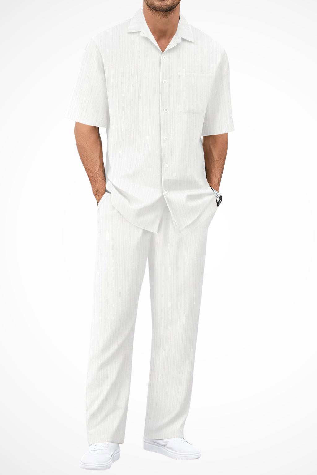 George | Herren Sommer Set – Kurzarmhemd & Hose Strukturiert