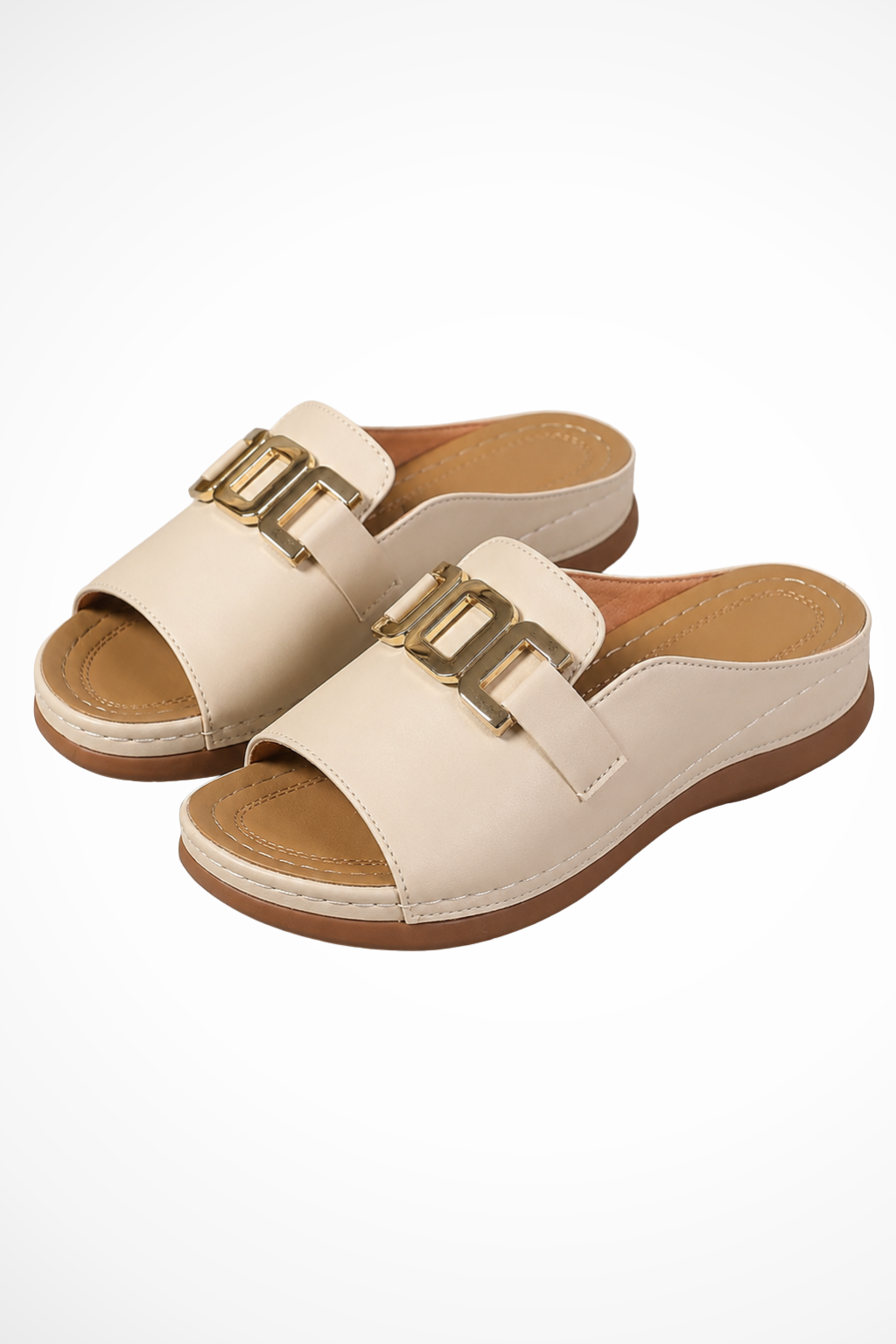 Florence Damen Sandalen – Orthopädische Slides mit Schnalle