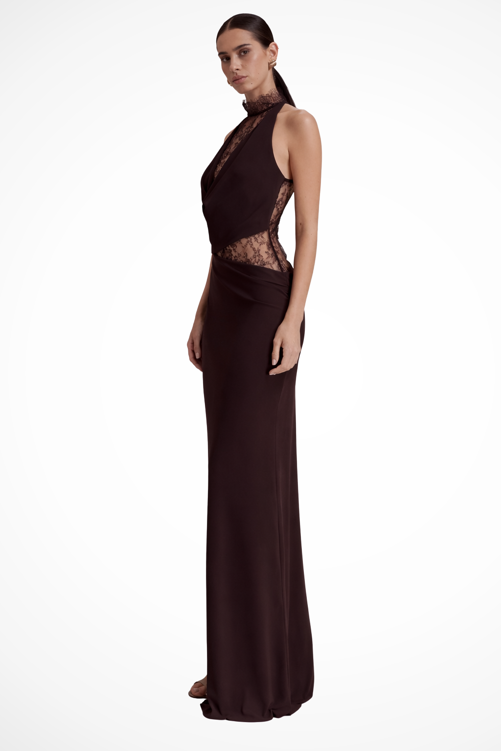 Vesper Damen Maxikleid – Neckholder & Spitze Elegant