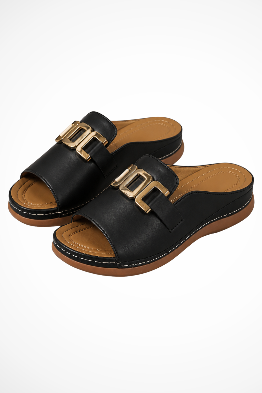 Florence Damen Sandalen – Orthopädische Slides mit Schnalle