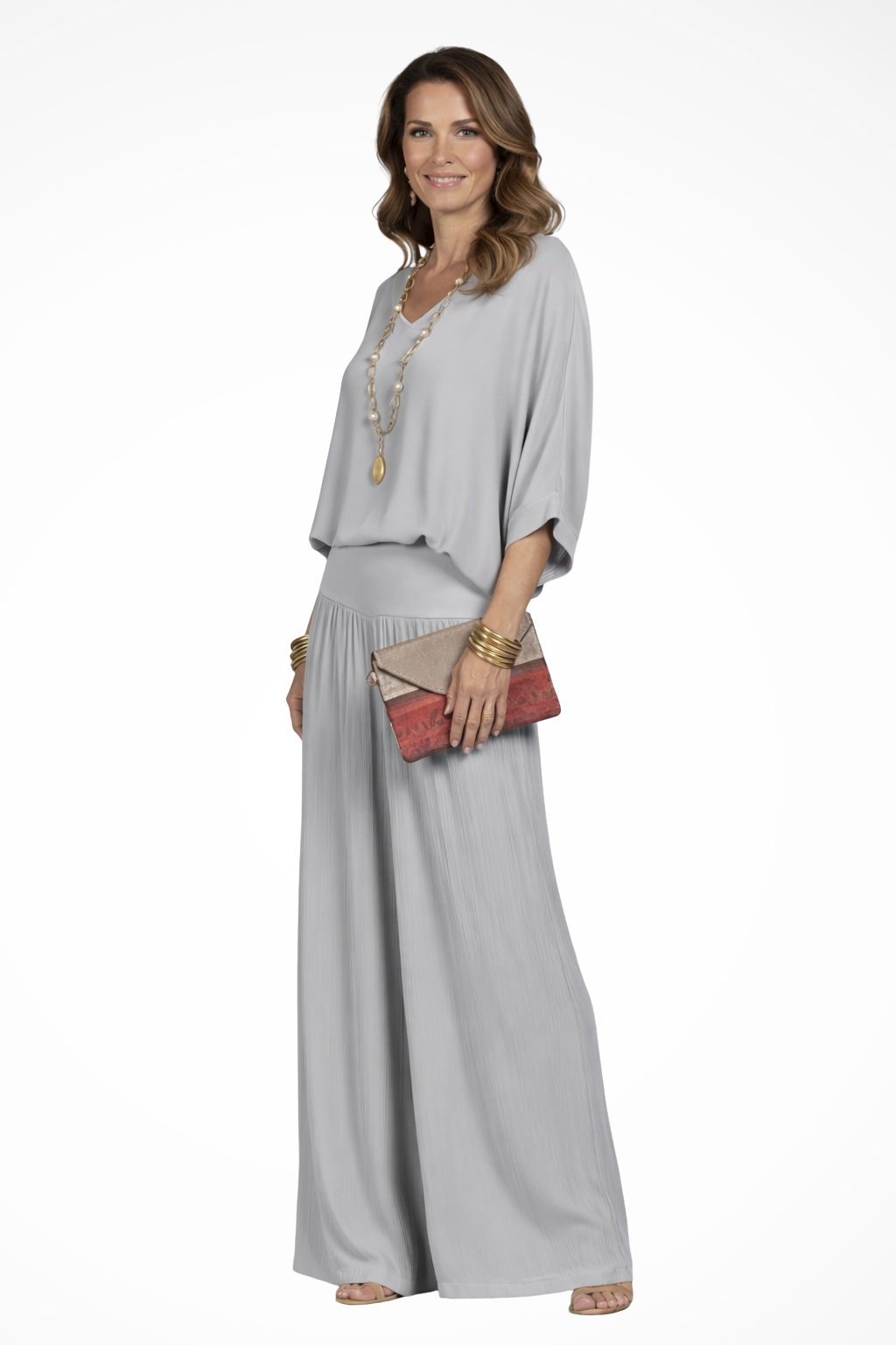 Margot | Damen Zweiteiler – Elegantes Top & Weite Hose