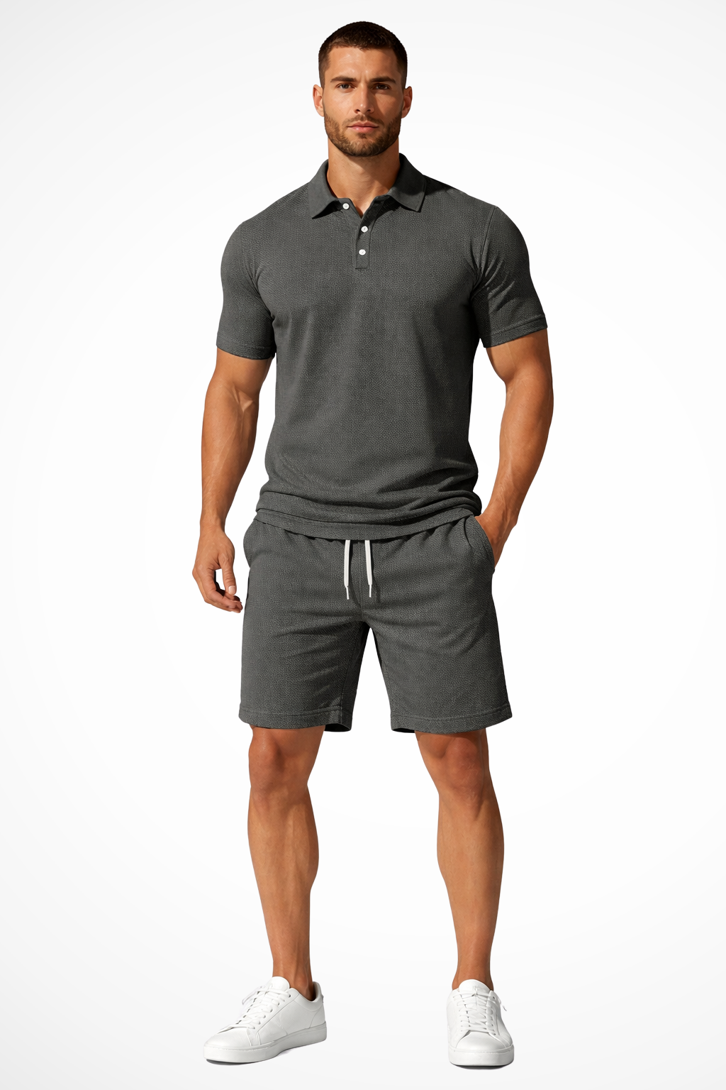 Lex | Herren Sommer Set – Poloshirt & Shorts Strukturiert