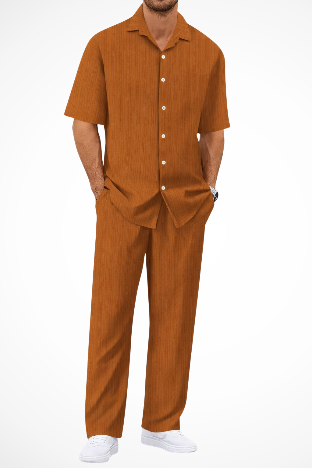 George | Herren Sommer Set – Kurzarmhemd & Hose Strukturiert