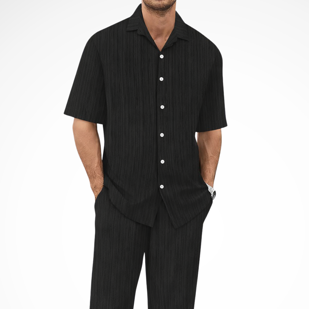 George | Herren Sommer Set – Kurzarmhemd & Hose Strukturiert