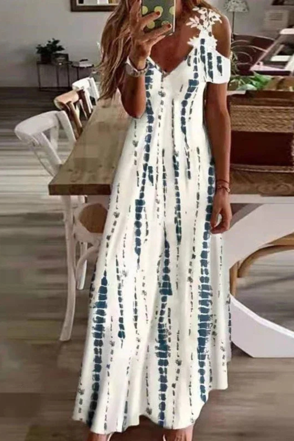 Rosana Damen Maxikleid – Floral & Ärmellos Sommerlich Elegant