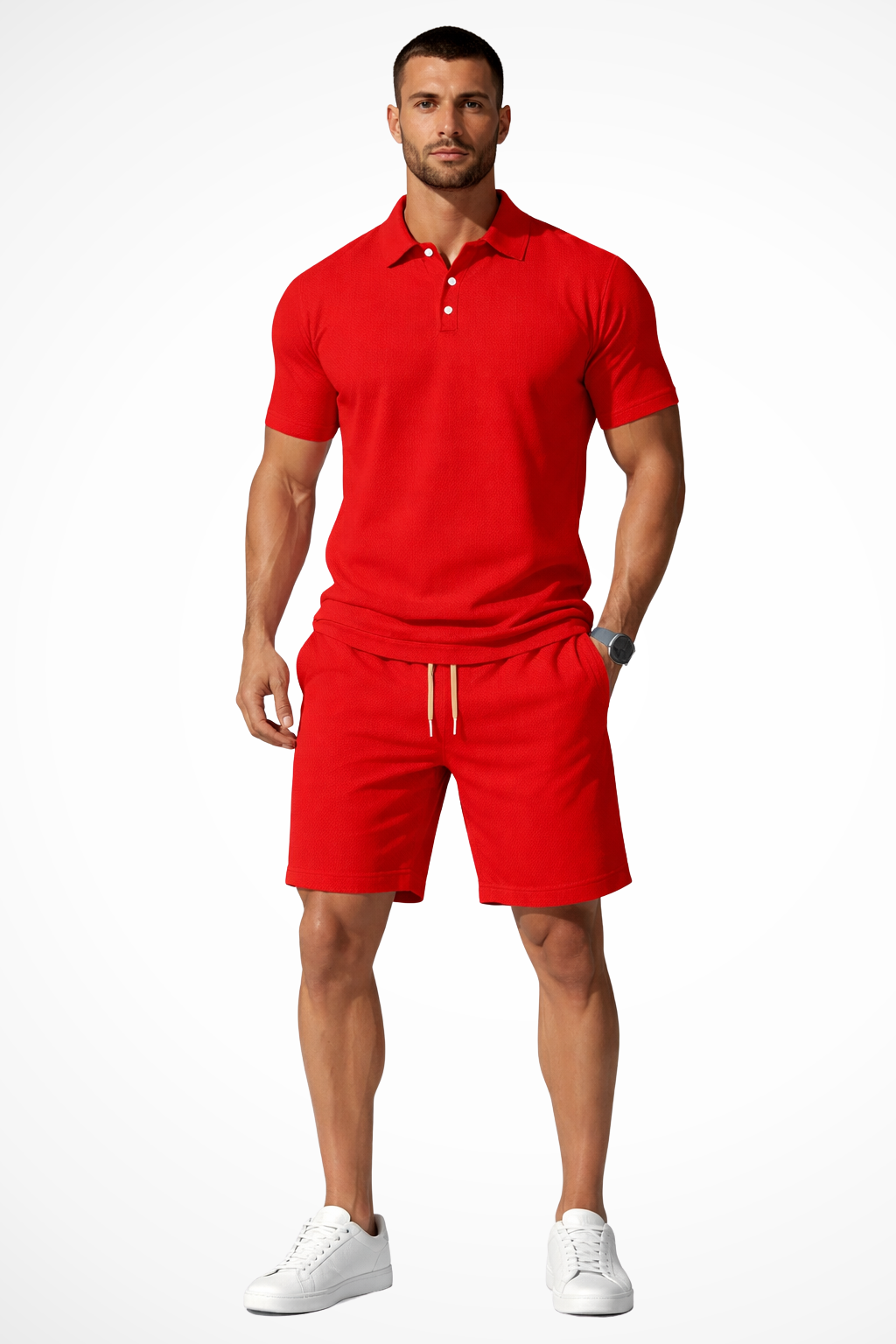 Lex | Herren Sommer Set – Poloshirt & Shorts Strukturiert