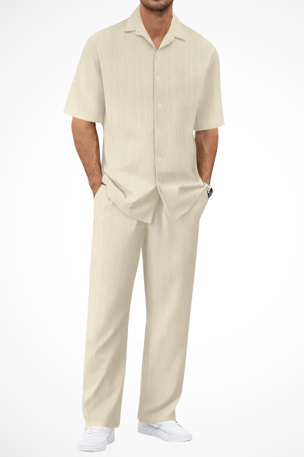 George | Herren Sommer Set – Kurzarmhemd & Hose Strukturiert