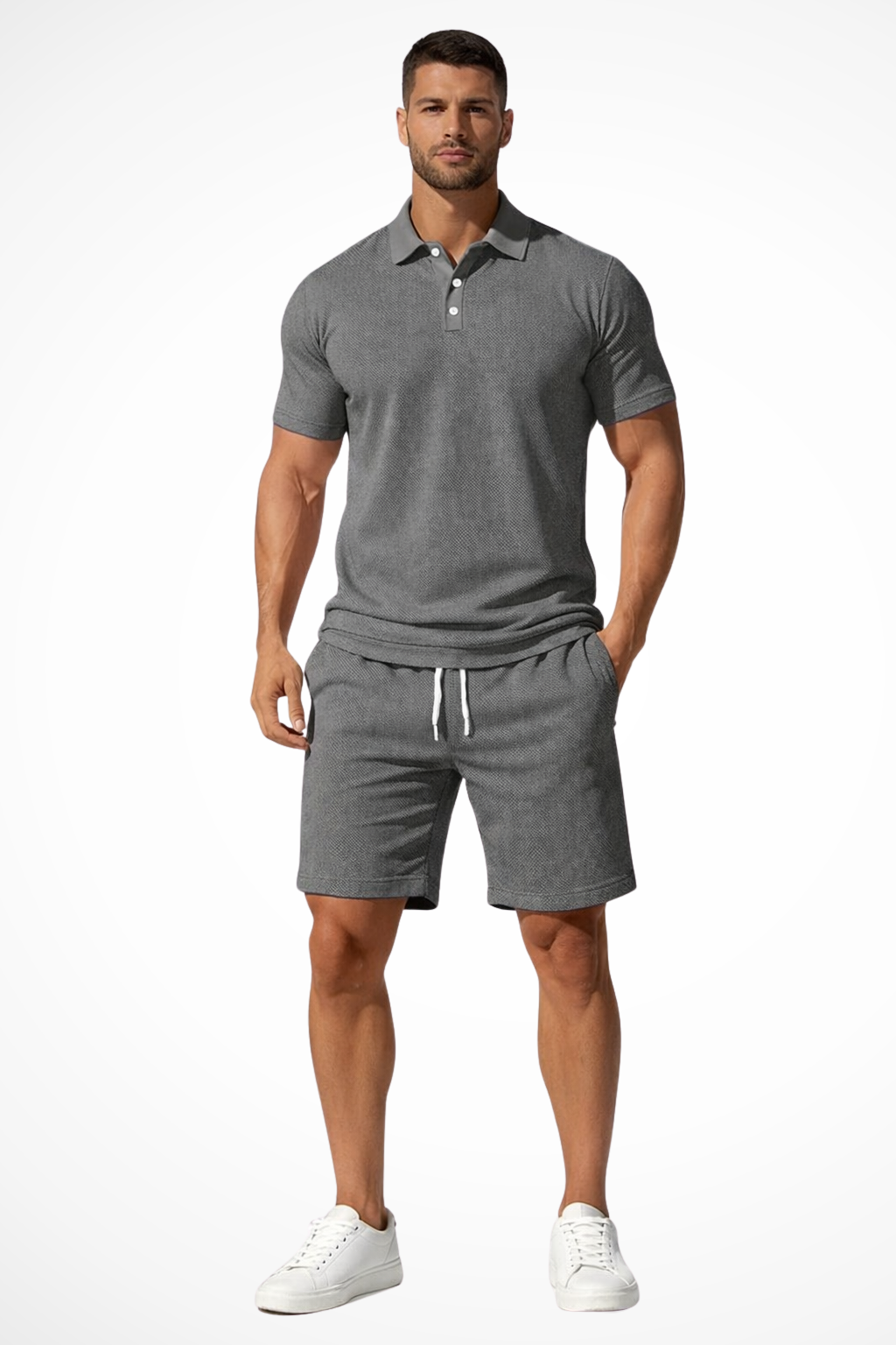 Lex | Herren Sommer Set – Poloshirt & Shorts Strukturiert
