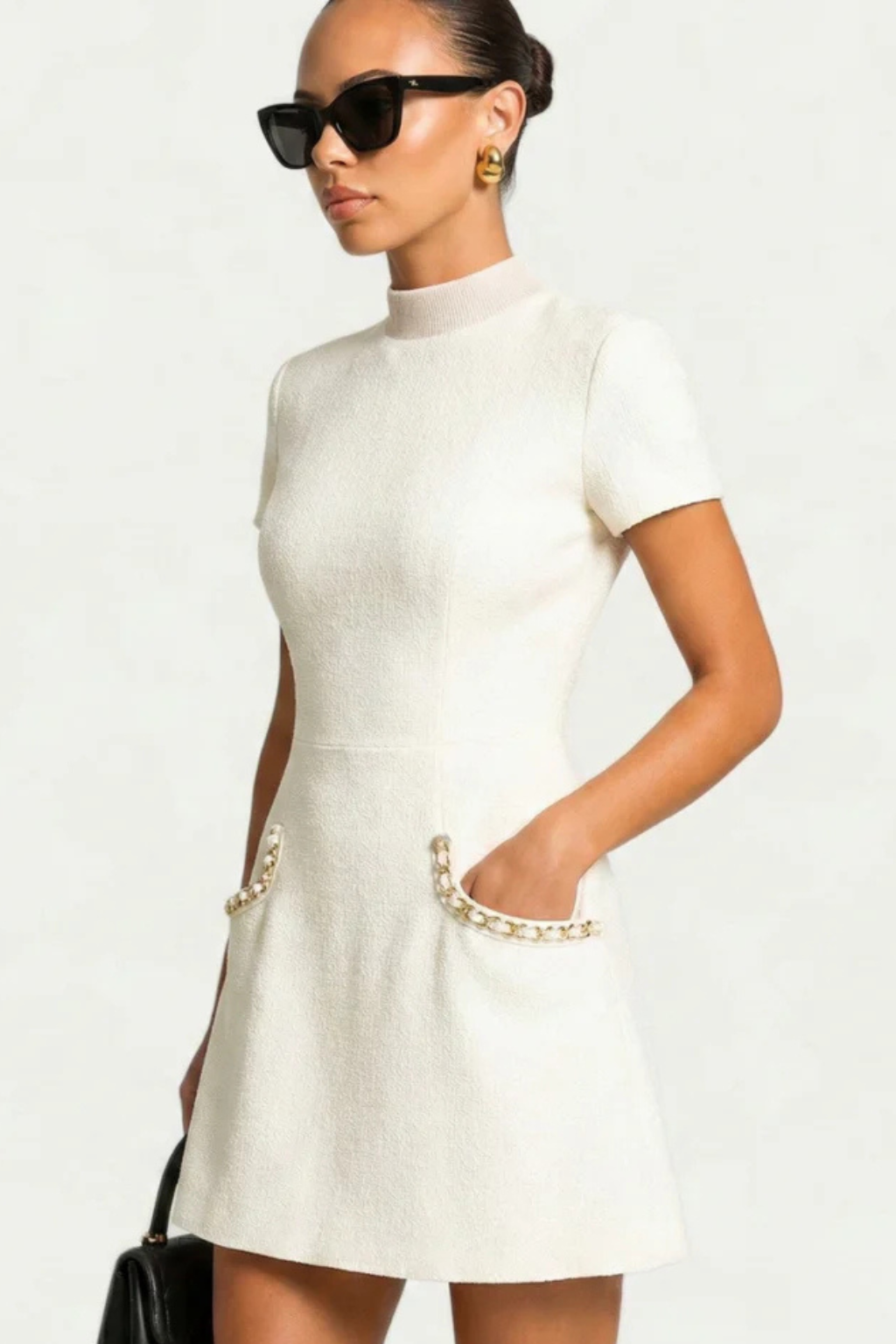Bronwen | Damen Kleid – Perlenbesatz & Elegant mit Taschen