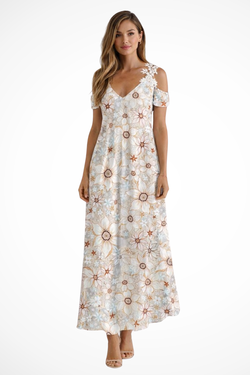 Rosana Damen Maxikleid – Floral & Ärmellos Sommerlich Elegant