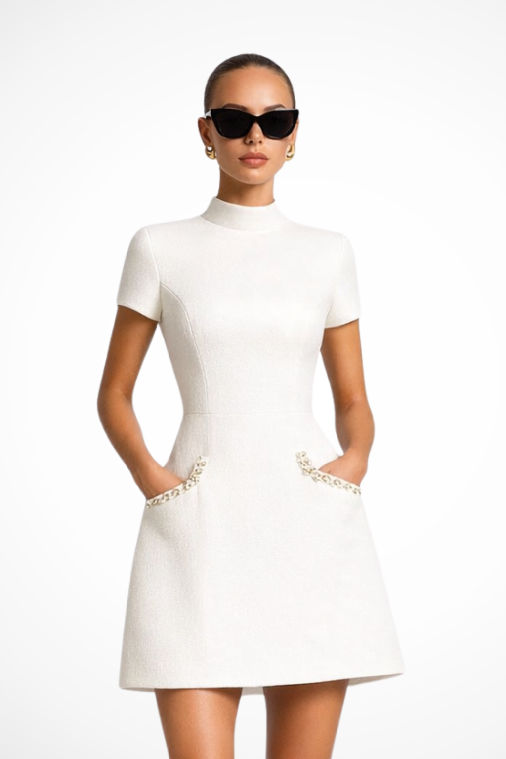 Bronwen | Damen Kleid – Perlenbesatz & Elegant mit Taschen