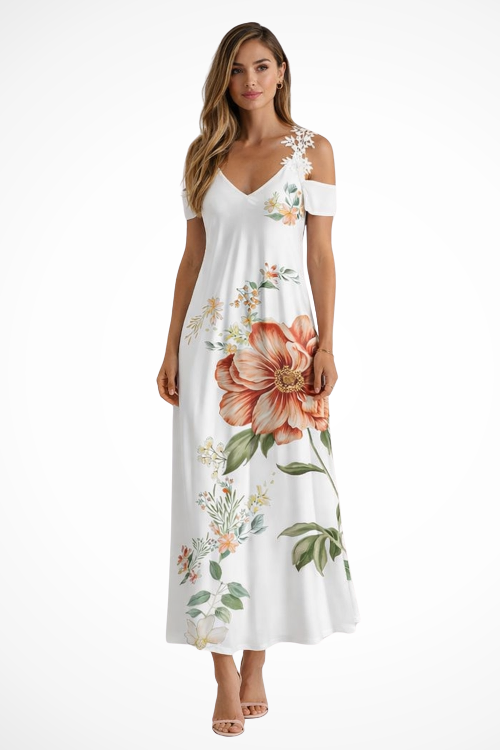 Rosana Damen Maxikleid – Floral & Ärmellos Sommerlich Elegant