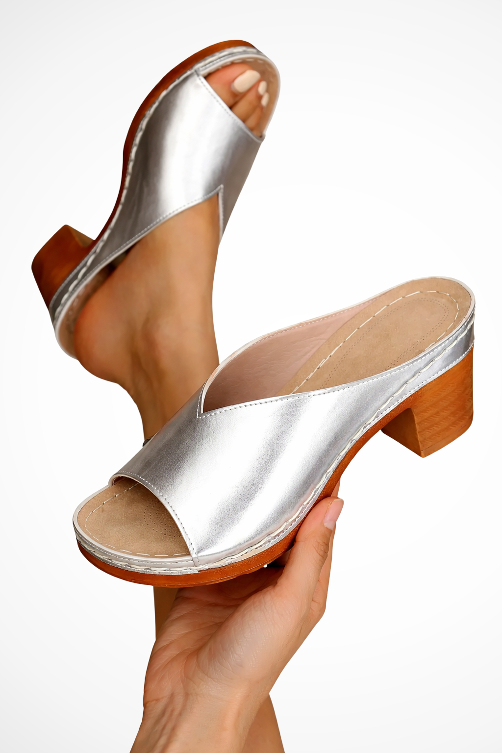 Rosalind Damen Pantoletten – Offene Zehen & Blockabsatz Elegant