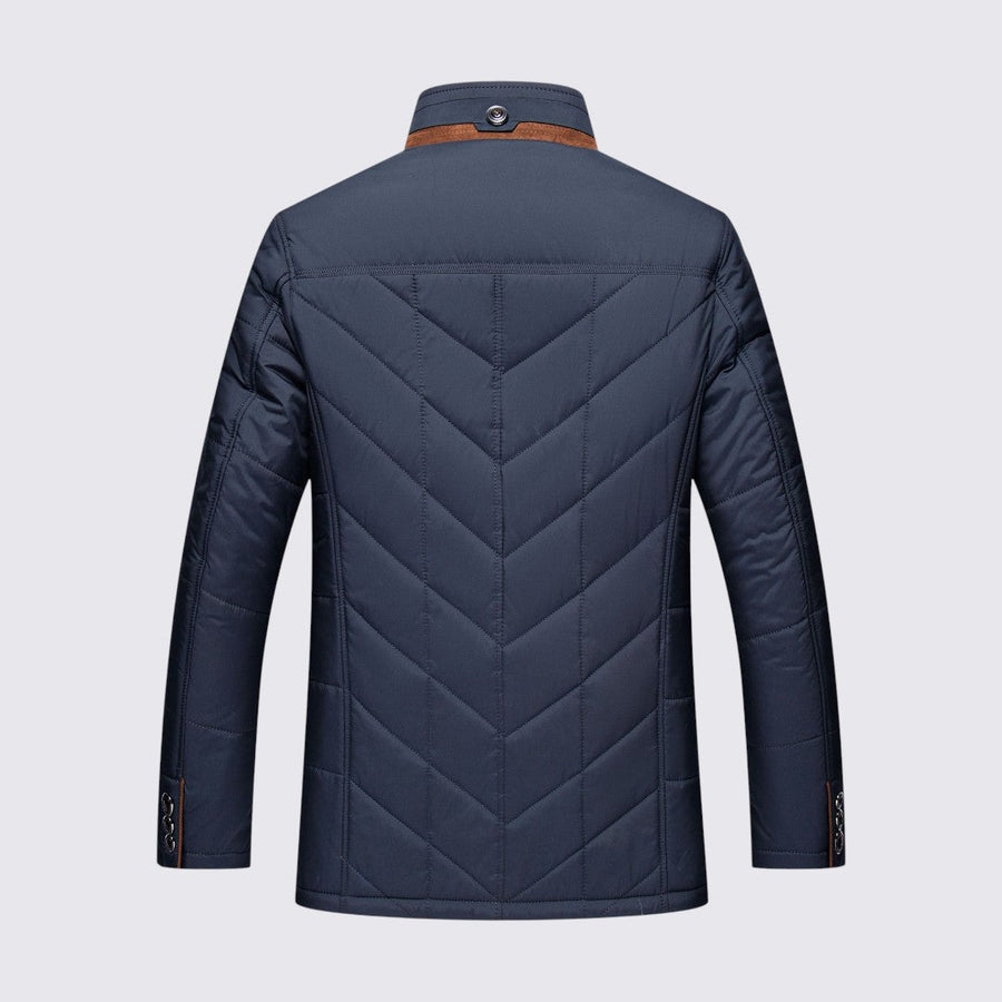 Herren Jacke mit Knopfleiste - Gesteppte Übergangsjacke - Karofutter