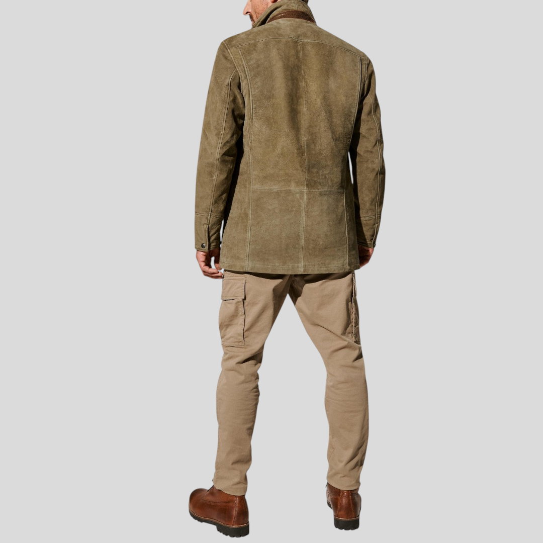 Herren Jacke mit Reverskragen - Klassischer Jacke - Knopfleiste Vorne