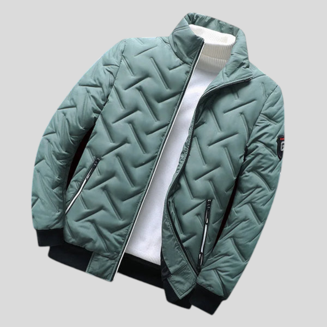 Herren Jacke mit Stehkragen - Klassischer Jacke - Reißverschluss Vorne