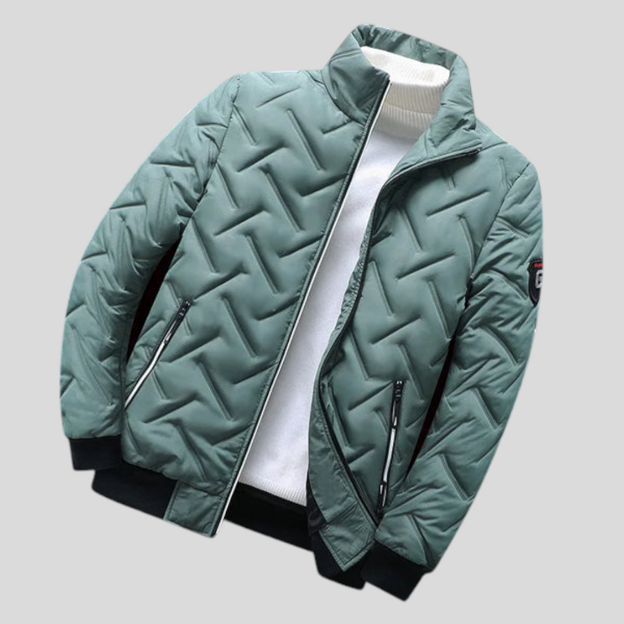 Herren Jacke mit Stehkragen - Klassischer Jacke - Reißverschluss Vorne