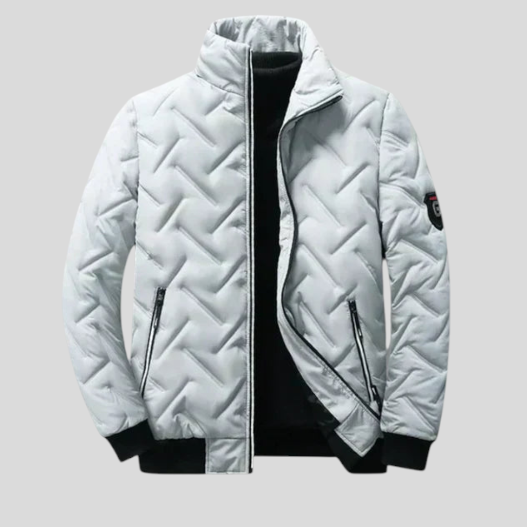 Herren Jacke mit Stehkragen - Klassischer Jacke - Reißverschluss Vorne