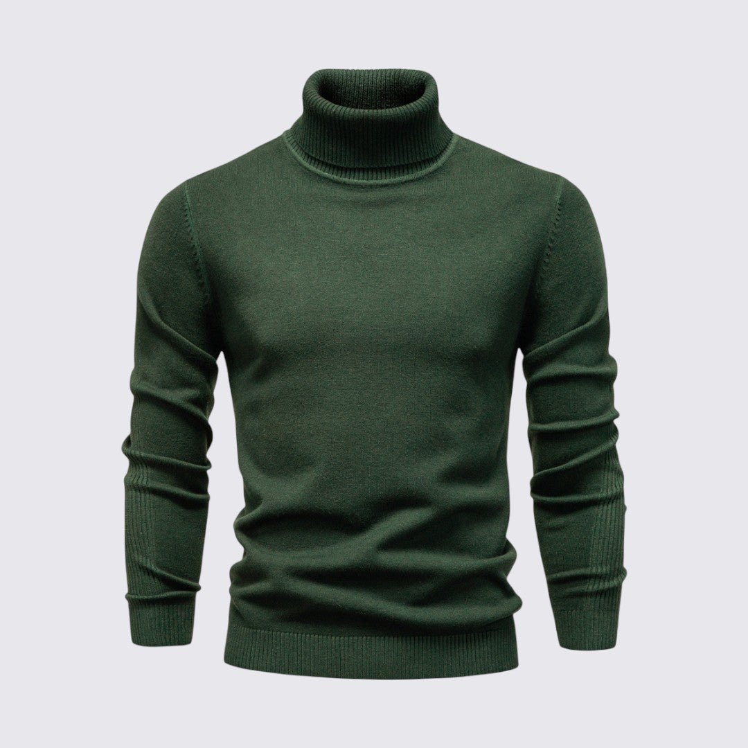 Herren Pullover mit Rollkragen - Klassischer Pullover - Gerippte Bündchen