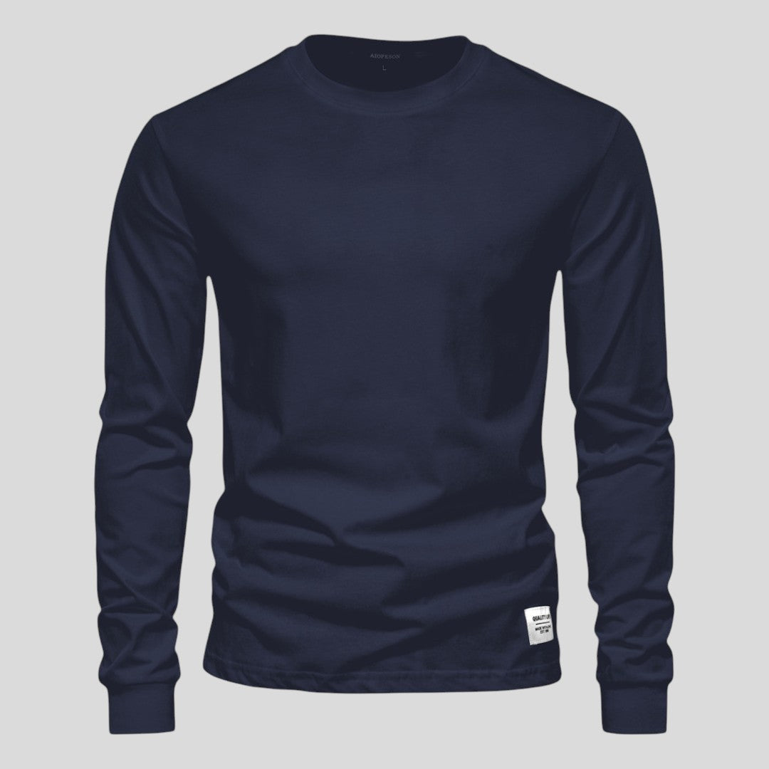 Herren Pullover mit Rundhalsausschnitt - Figurbetonter Pullover - Lange Ärmel