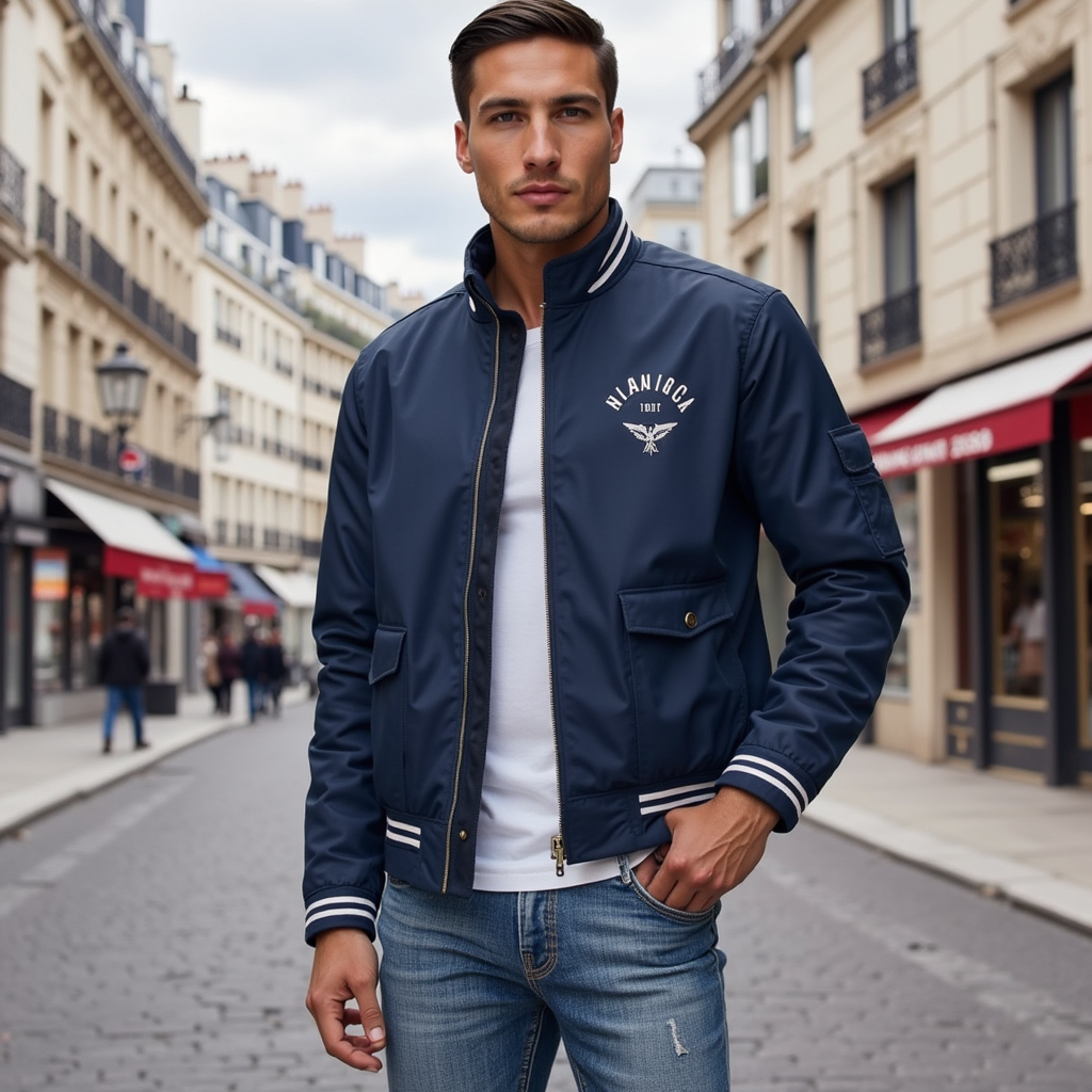 Herren Sportlich-Elegante Jacke mit Stehkragen