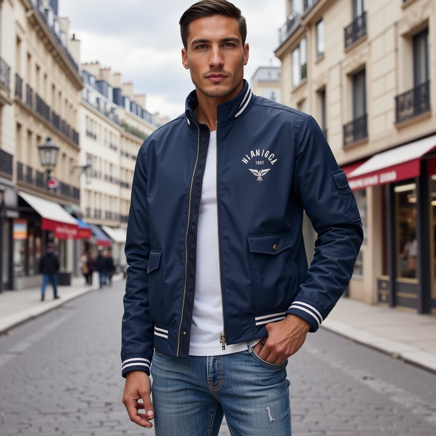 Herren Sportlich-Elegante Jacke mit Stehkragen