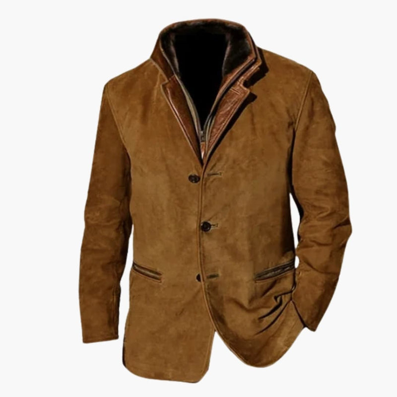 Herrenjacke mit Reverskragen und Knopfleiste