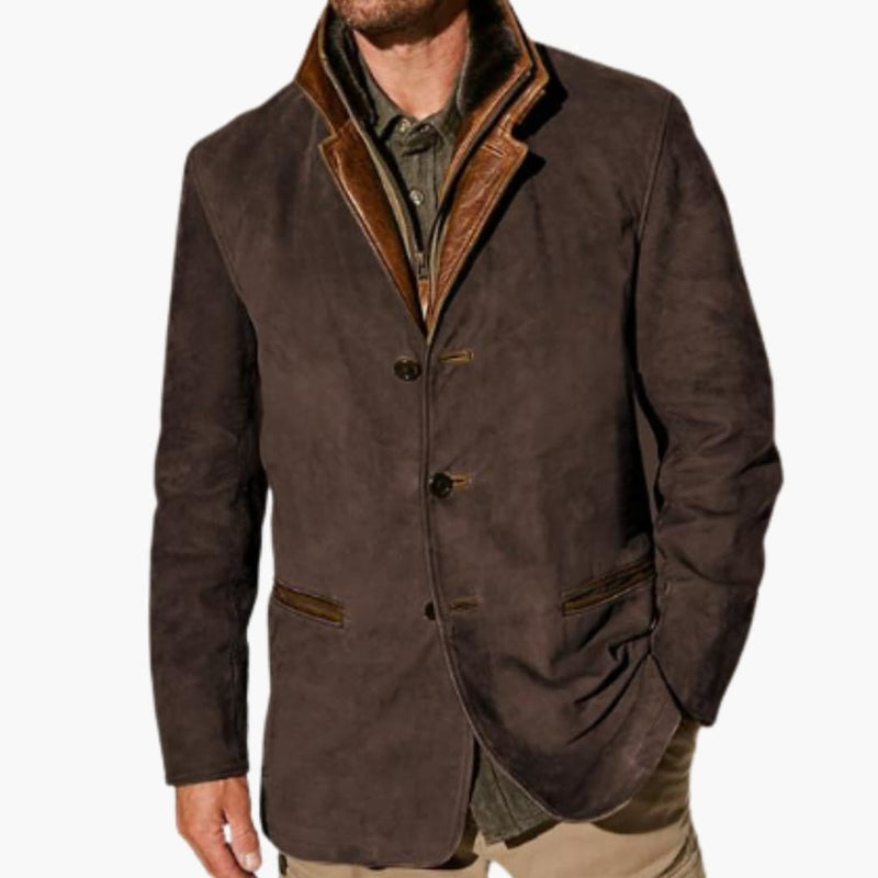 Herrenjacke mit Reverskragen und Knopfleiste
