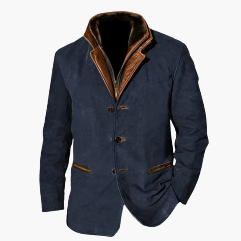 Herrenjacke mit Reverskragen und Knopfleiste