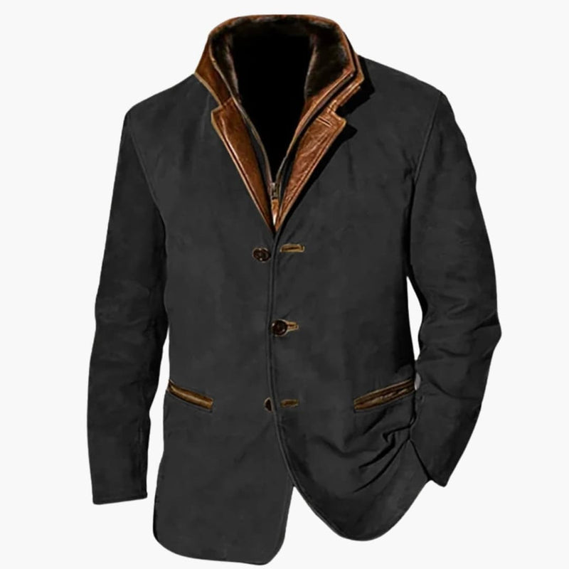 Herrenjacke mit Reverskragen und Knopfleiste