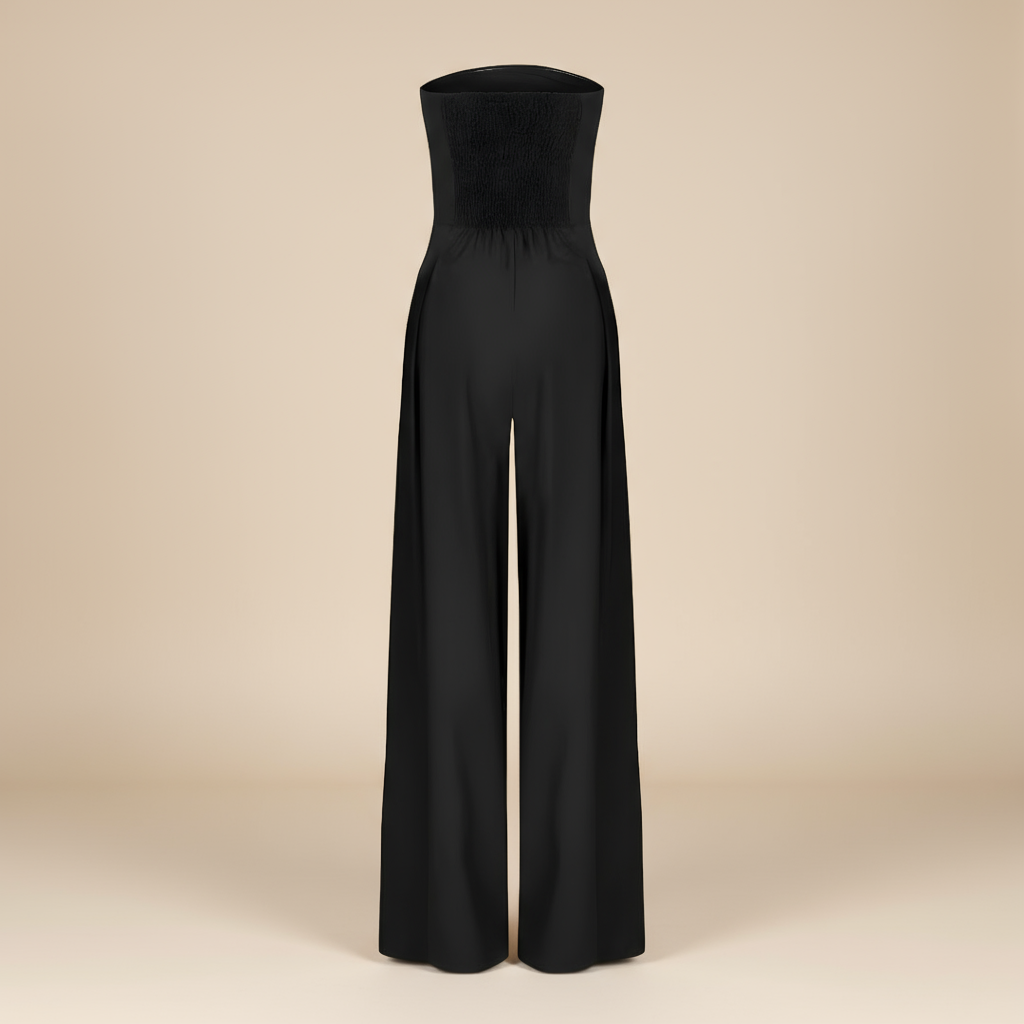 Damen Jumpsuit – Schulterfrei mit Weitem Bein Elegant