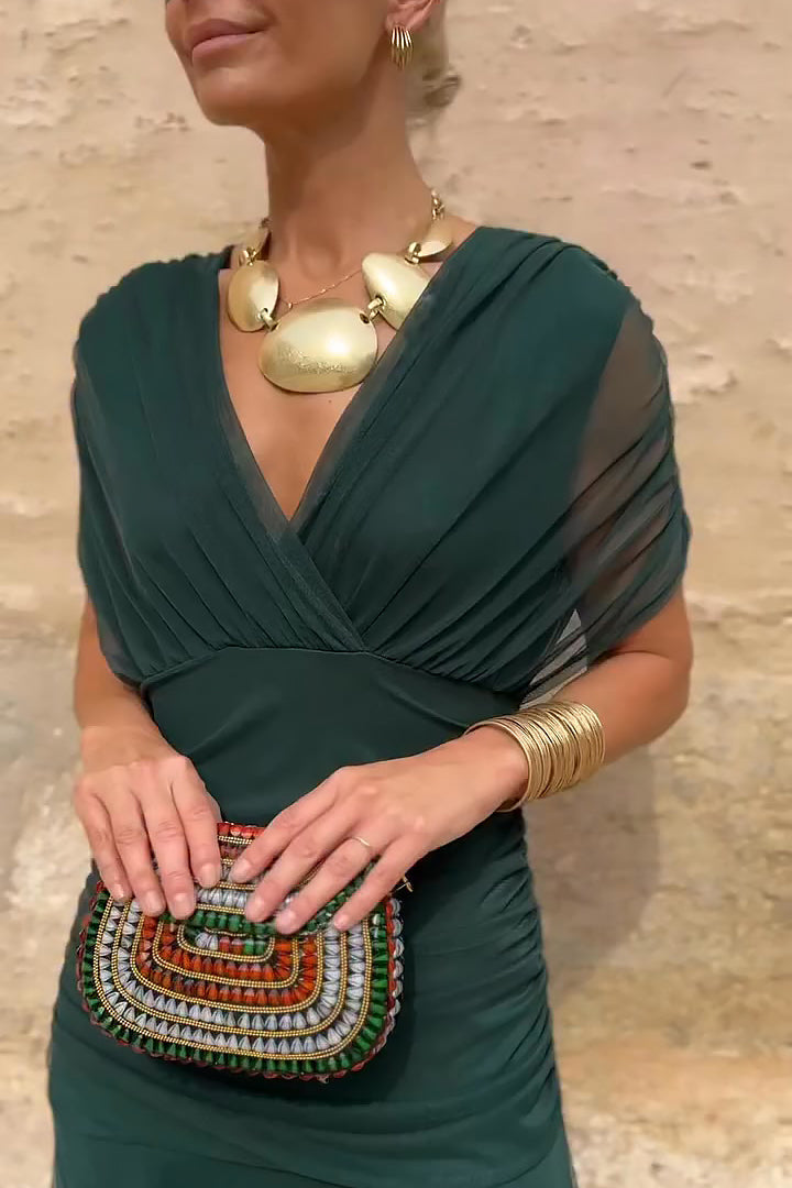 Damen Klassisches Abendkleid mit V-Ausschnitt