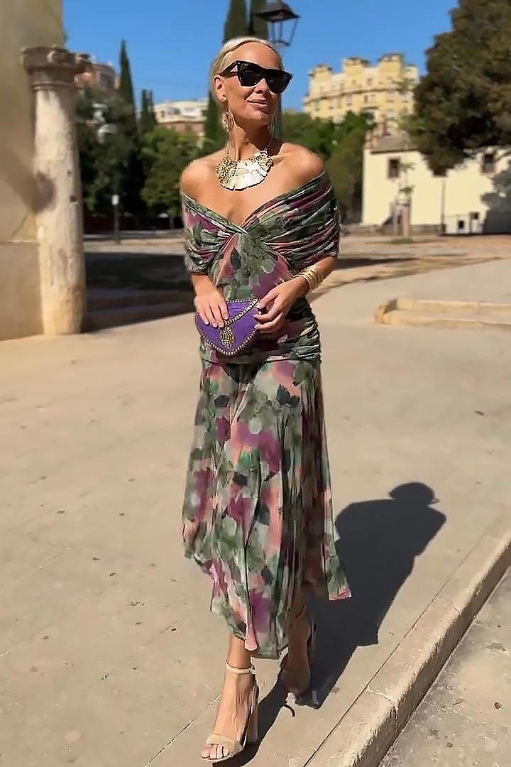 Damen Klassisches Abendkleid mit V-Ausschnitt