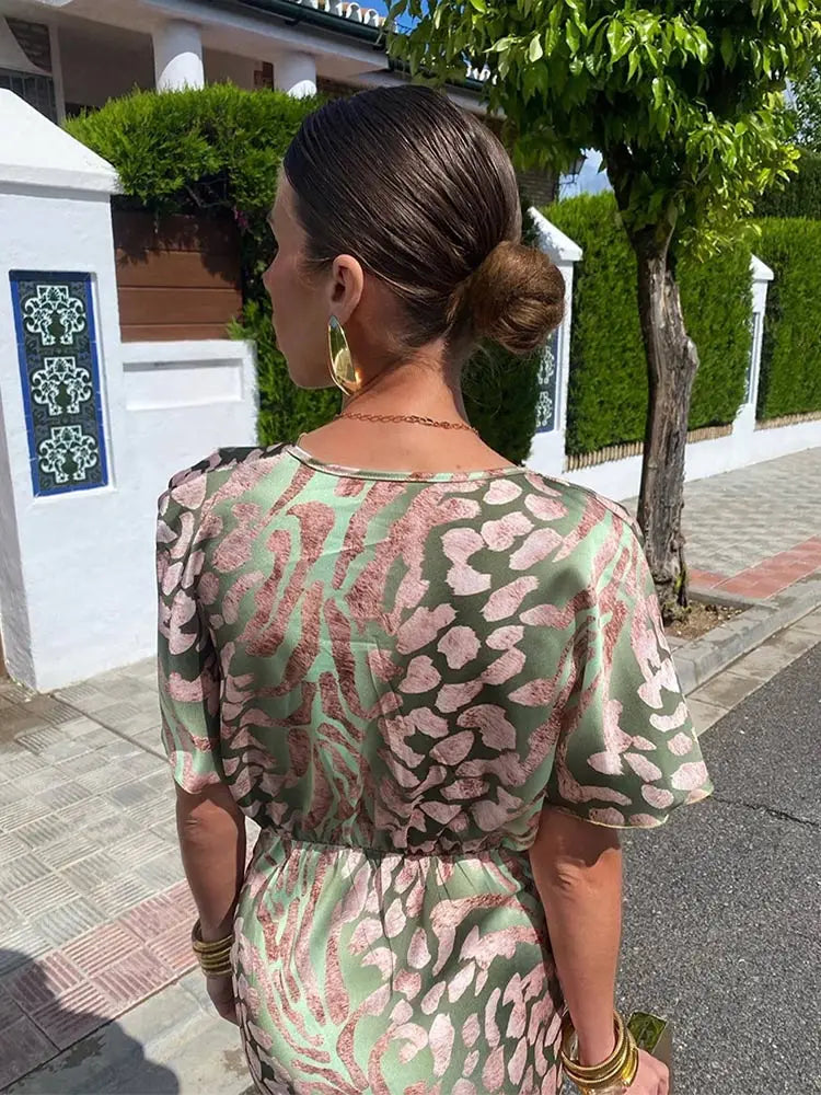 Damen Elegantes Midikleid mit Knotendetail