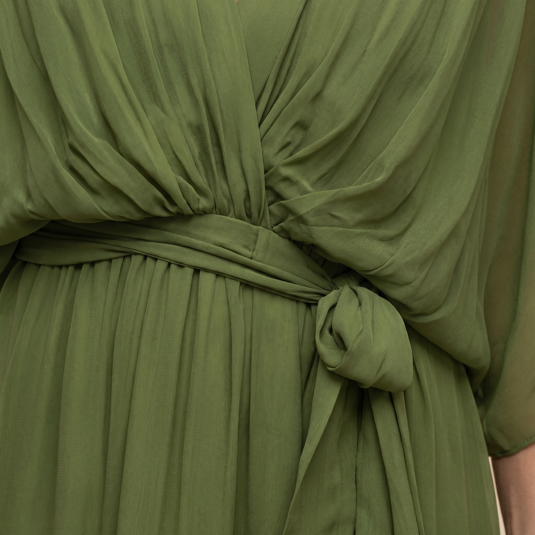Damen Elegantes Wickel-Midikleid