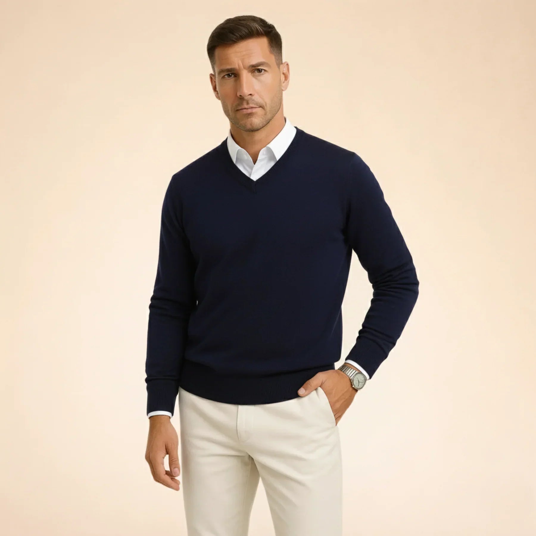 Noah Herren Pullover – Kaschmir V-Ausschnitt Elegant