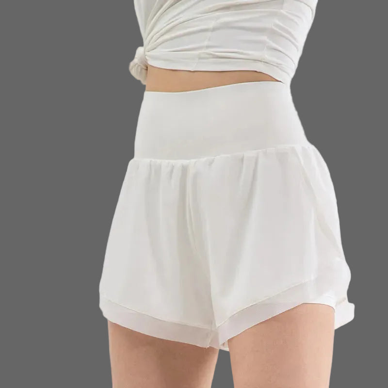 Damen 2-in-1 Sportshorts mit Hoher Taille