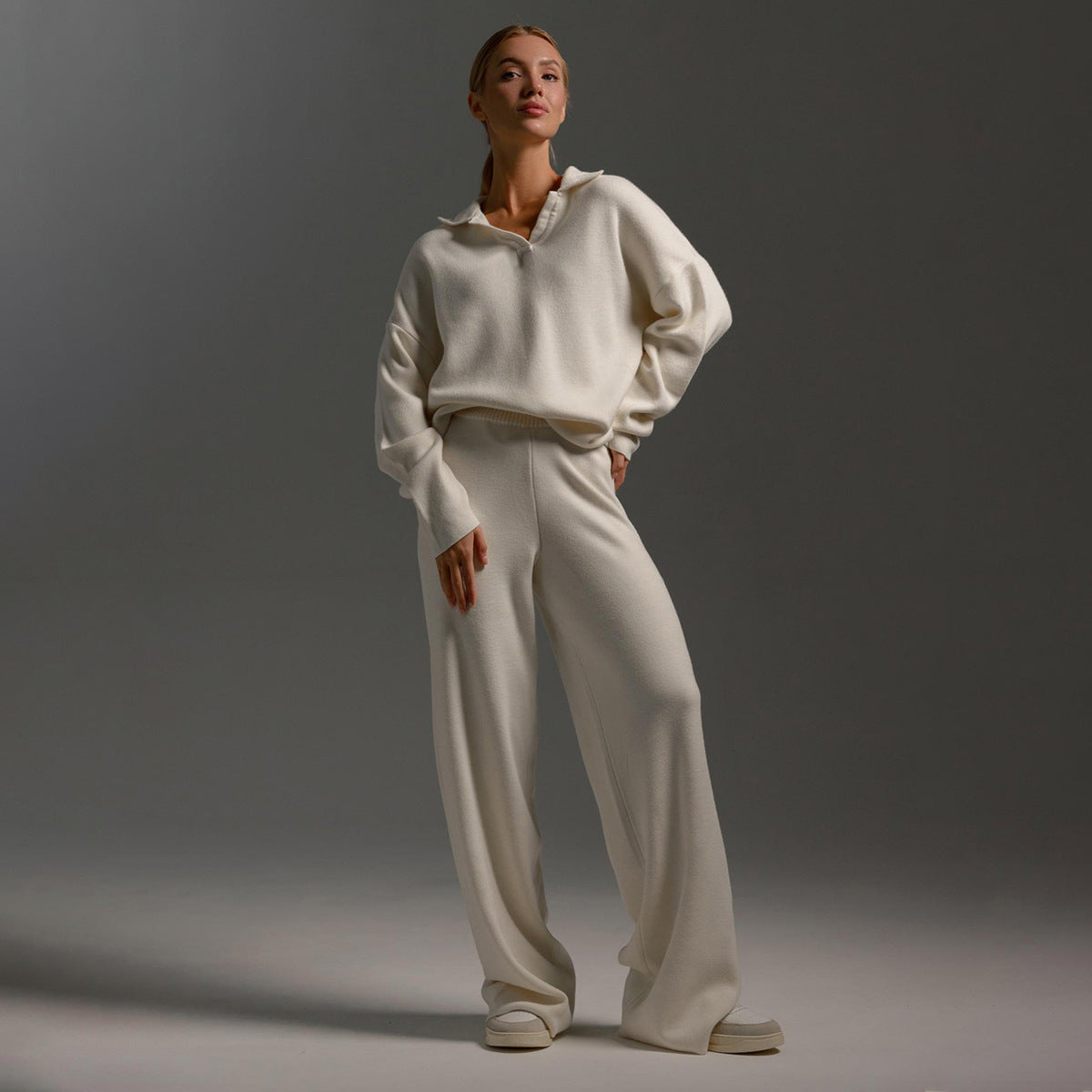 Daniela Damen Strick Zweiteiler – Bequemes Set aus Top & Hose