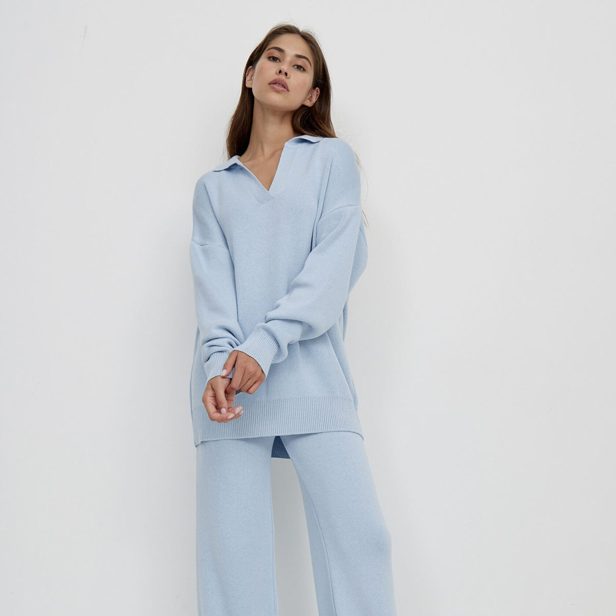 Daniela Damen Strick Zweiteiler – Bequemes Set aus Top & Hose