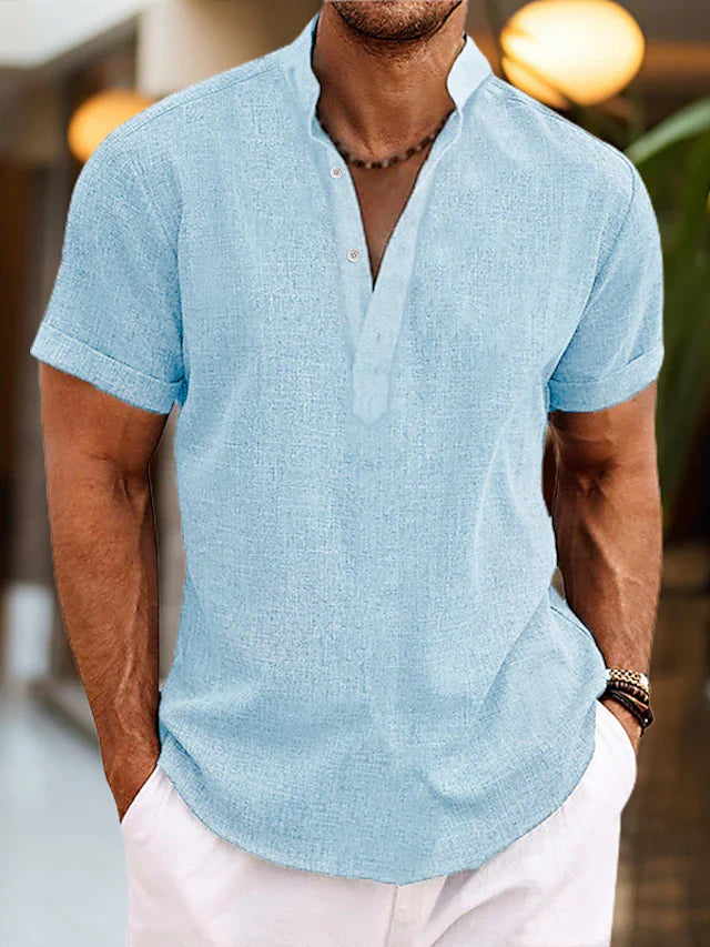 Herren Polo-Shirt mit V-Ausschnitt und Bequemer Passform