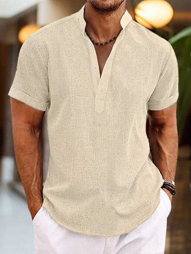 Herren Polo-Shirt mit V-Ausschnitt und Bequemer Passform
