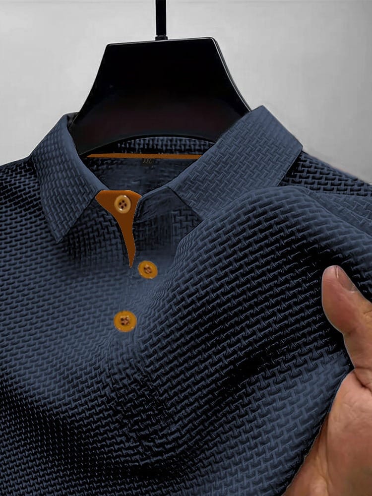 Herren Poloshirt mit Luftiger Strickstruktur