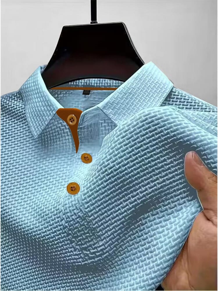 Herren Poloshirt mit Luftiger Strickstruktur